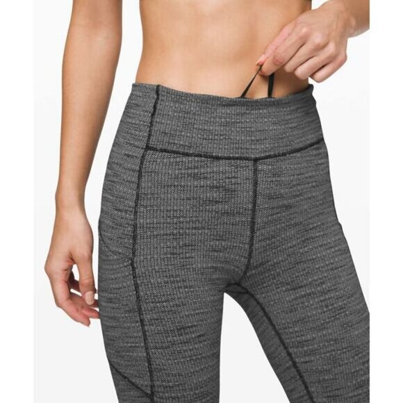 Lululemon Speed Up Tight 28" In Luon Variegated Knit Black Heathered Size 8 - Picture 2 of 10